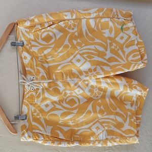 Tommy Bahama Mens Large Mustard/White Swim Trunks